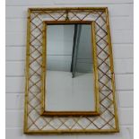 Bamboo framed wall mirror, 61 x 41cm