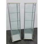 Pair of glass display cases, 171 x 43cm, (2)