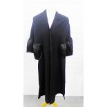 Vintage Monkey fur lined black wool cape