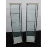 Pair of glass display cases, 171 x 43cm, (2)