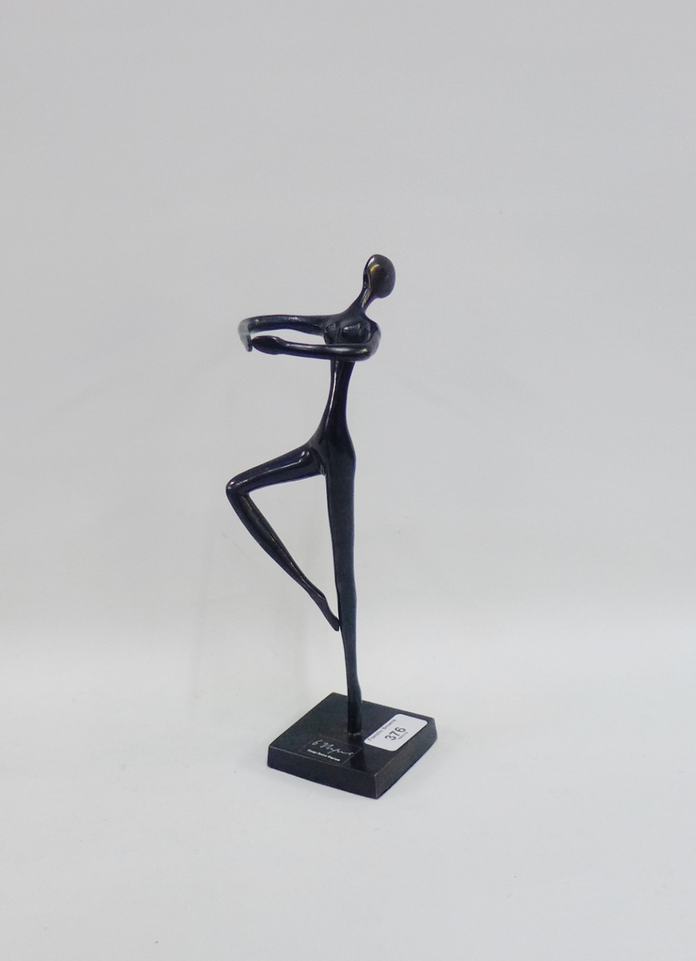 Abstract bronze figure, designed by Bodrul Khalique, 28cm high