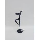 Abstract bronze figure, designed by Bodrul Khalique, 28cm high