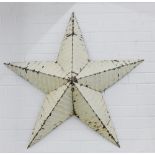 A pair of large white painted metal wall stars (2) 105 x 105cm