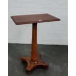 Mahogany side table, the rectangular top with moulded edge, raised on a pedestal base, 74 x 58cm