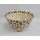 Scottish pottery sponge ware bowl with leaf and flower pattern