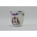 18th century Chinese export armorial coffee cup, 6cm high