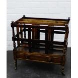 Mahogany Canterbury with a single drawer, 53 x 56cm