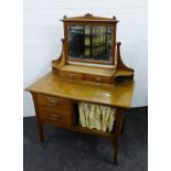 Early 20th century oak dressing table with John Taylor & Sons label, 147 x 106cm