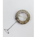 Scottish silver Iona style brooch of circular annular form, by Robert Allison, Glasgow 1955 5cm