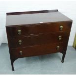 Mahogany chest, the rectangular top above three long graduating drawers, 80 x 92cm