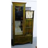 Early 20th century stained oak wardrobe with John Taylor and Sons label, 191 x 100cm