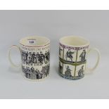 Two Wedgwood tankards to include 1000 years of English Monarchy and William Shakespeare,