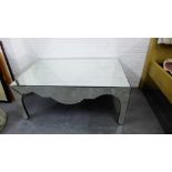 Julian Chichester mirrored glass coffee table with an antiqued finish, 109 x 70cm