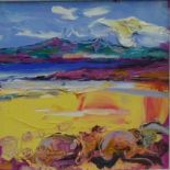Judith Bridgland 'Study, Sands at Seamill' Acrylic, signed, in a glazed and silver giltwood frame,