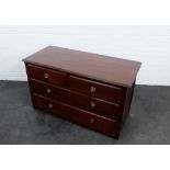 Mahogany chest, the rectangular top above two short and two long drawers, 68 x 114cm
