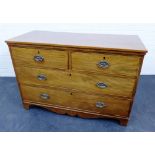 Mahogany chest, the rectangular top above two short and two long drawers, 84 x 122cm