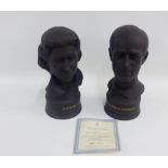Wedgwood black basalt limited edition bust of 'Queen Elizabeth II and H.R.H, The Duke of