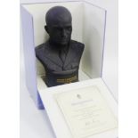 Wedgwood black basalt 'Eisenhower' bust, limited edition No. 946/5000, complete with certificate and