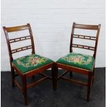 Pair of mahogany framed side chairs with slip in seats, (2)