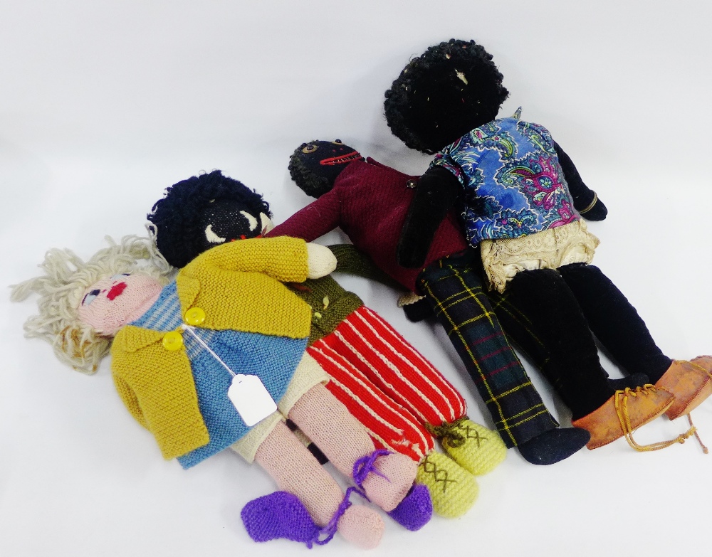 Collection of two vintage knitted dolls and two others, (4)