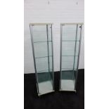 Pair of glass display cases, 171 x 43cm, (2)