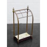 Late 19th / early 20th century brass stick stand, 60 x 30cm