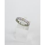 18 carat white gold full eternity ring, UK ring size M