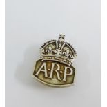 George VI silver ARP lapel badge, London 1936, 4cm