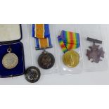 WWI medals to include War & Victory medals awarded to S-21561 PTE J McBain Argyll & Sutherland