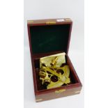 Modern Nauticalia brass sextant in a fitted box