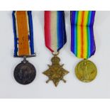 WWI medal trio group to include War, Victory and 1914 - 15 Star, awarded to ES714 J Booth ENG R.N.