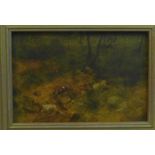 'Wooded Landscape' Oil-on-Board, signed indistinctly with initials, 21 x 14cm