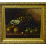 M.F. Capps, 19th Century School 'Still Life of Fruit and Vegetables' Oil-on-Canvas, signed and dated