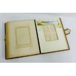 Late 19th / early 20th century leather photograph album with brass mounts