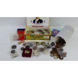 A quantity of UK Pre Decimal and later coinage together with commemorative coins, etc (a lot)