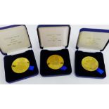 Three Norwich Union RAC classic medallions, boxed (3)