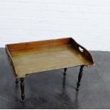 Mahogany bed tray table, 35 x 61cm