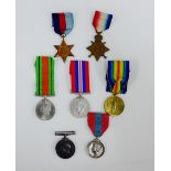 Group of medals to include WWI War & Victory awarded to 28570 Pte S Mitchell, West Yorkshire