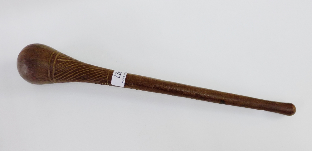 African type hardwood club, 48cm long