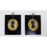 Two early 19th century silhouette miniatures in ebonised frames (2)