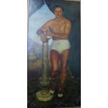 A.C. Zinni Full length portrait of a Theatrical Gent, Oil-on-Canvas, signed, in a large giltwood