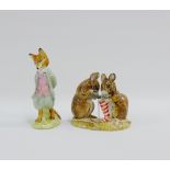 Beswick 'Foxy Whiskered Gentleman', Beatrix Pottery figure, together with a Royal Albert '