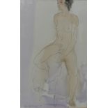 Kim Redpath 'Ivory on Lilac' Mixed media, signed and dated 13/03/98, in a glazed giltwood frame,