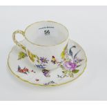 Samson porcelain cup and saucer decorated with flowers and butterflies, (2)