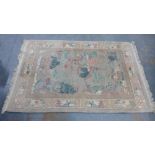 Chinese wood rug with Pagoda pattern, 267 x 165cm