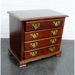 Mahogany chest with four short drawers on bracket feet, 54 x 60cm,