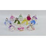 Collection of eleven Coalport 'Fairest Flowers' china figures to include Hyacinth, Pansy, Rose,