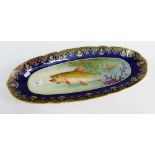 Limoges fish pattern planter, 60cm long