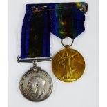 WWI War & Victory medal pair awarded to 63928 PTE G McBain, Yorkshire Regiment (2)