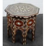 Anglo Moresque octagonal inlaid table in the manner of Liberty & Co 40 x 40cm